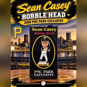 Vintage Sean Casey Bobble Head - Black Yellow Baseball Exclusive Limited Edition